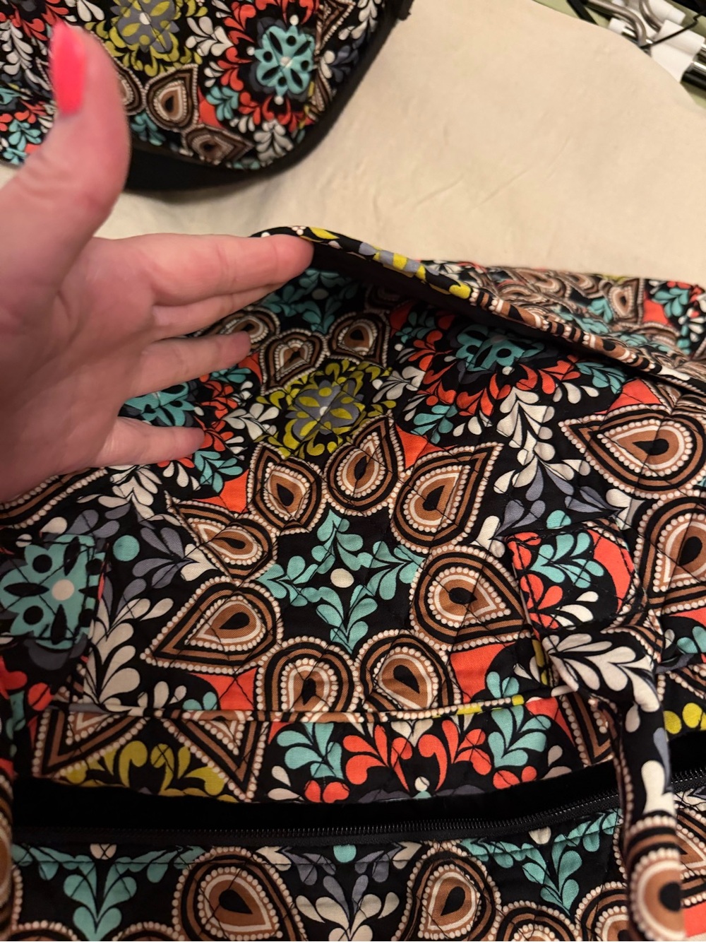 Vera Bradley Nomadic Floral 3 Pc Travel Set Duffel Weekender Hanging Organizer - Picture 9 of 10